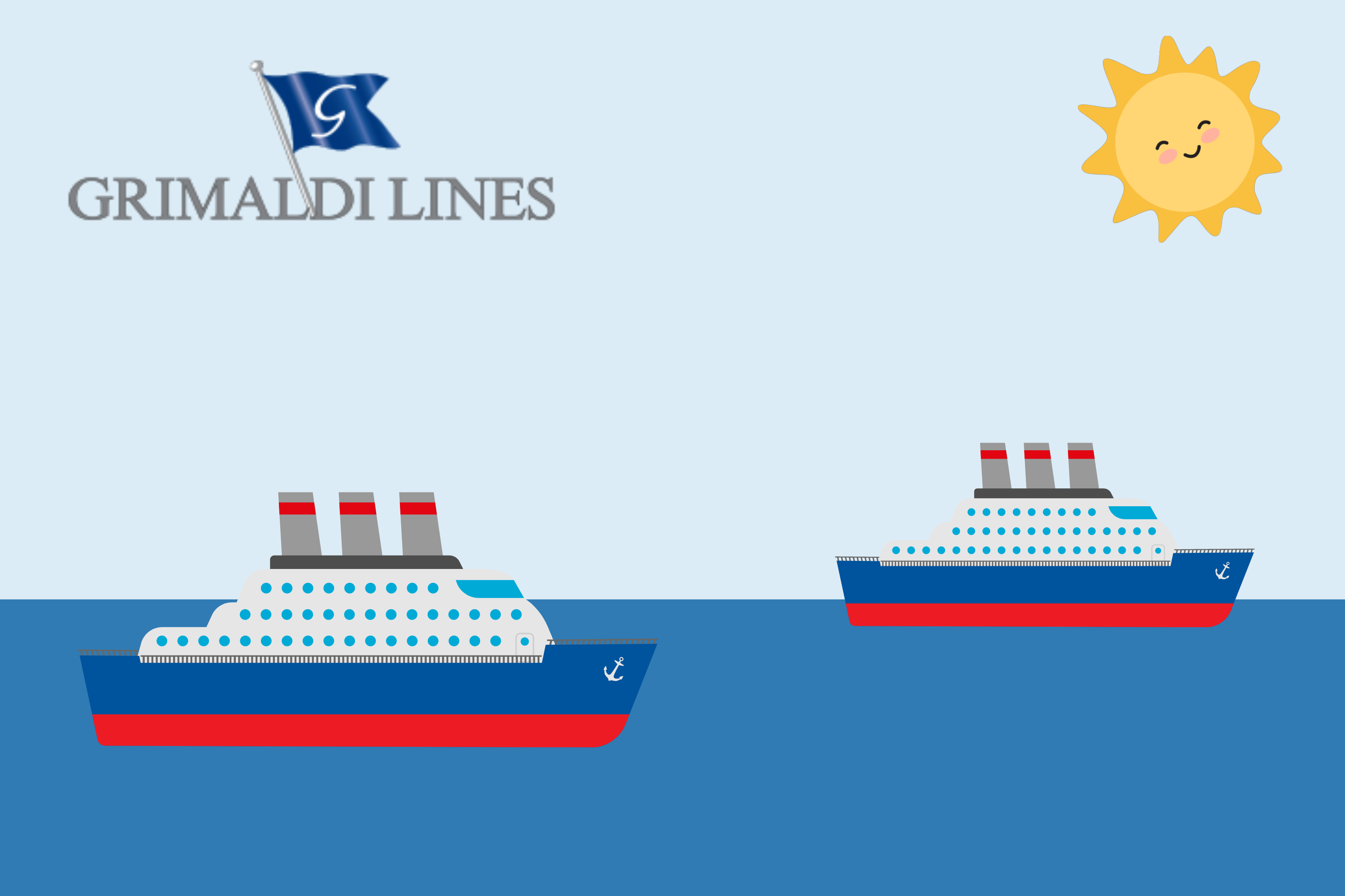 Le navi ammiraglie della flotta Grimaldi Lines 
